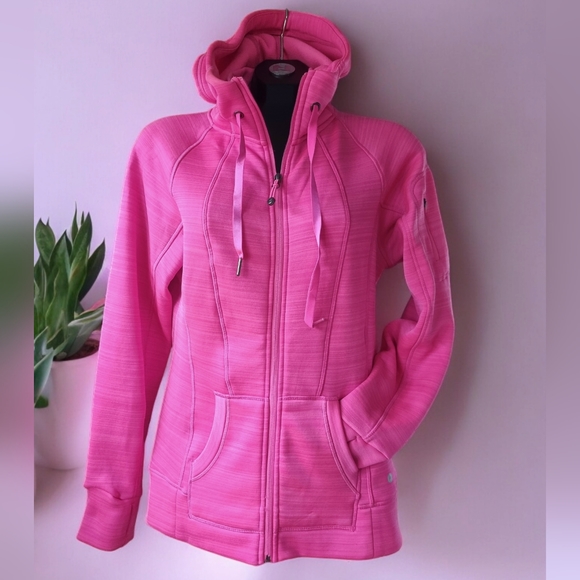 90 Degrees Florescent Pink Zip-Up Hoodie - Picture 1 of 8